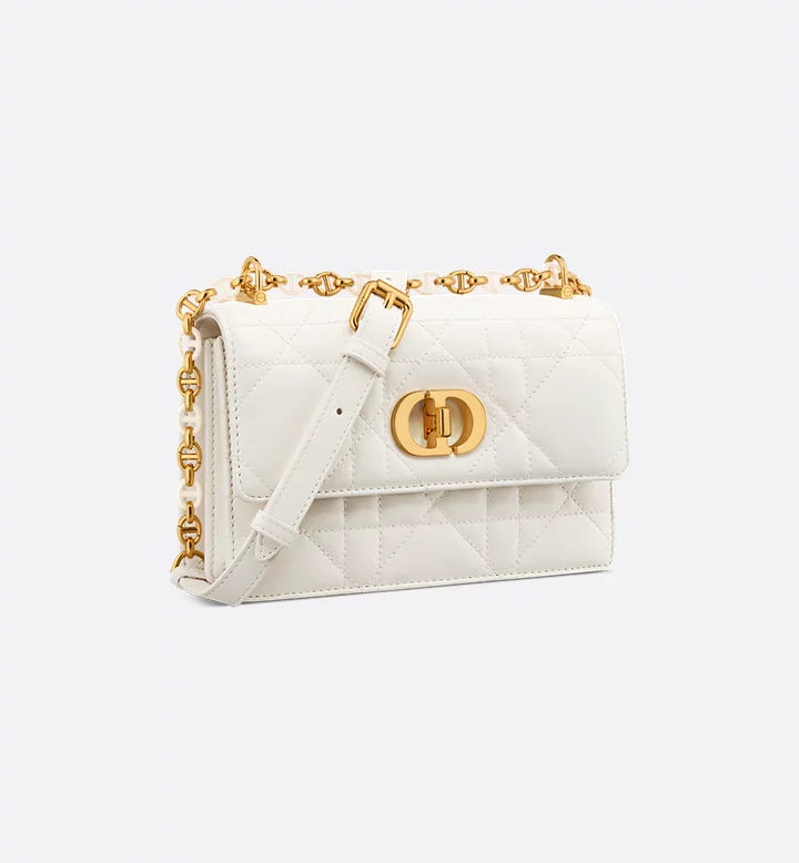 Diôr Mini sac Miss Caro d'agneau Macrocannage couleur latte