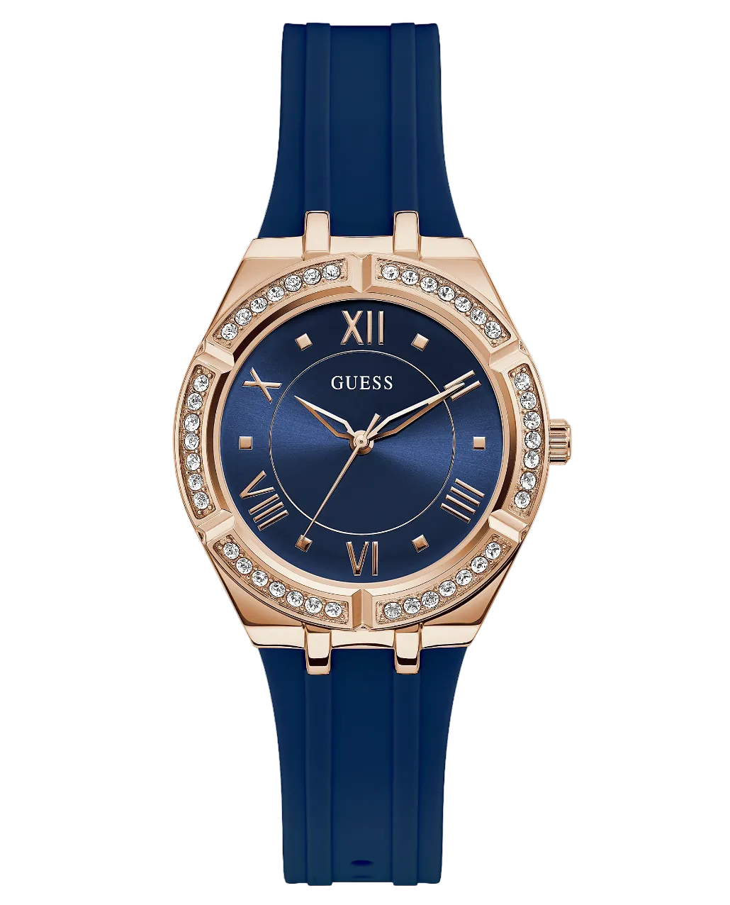Guess Montre analogique en silicone bleu