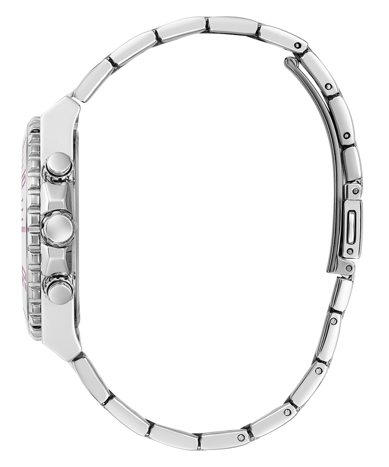 GÛESS Ladies Silver Tone Multi-function Watch
