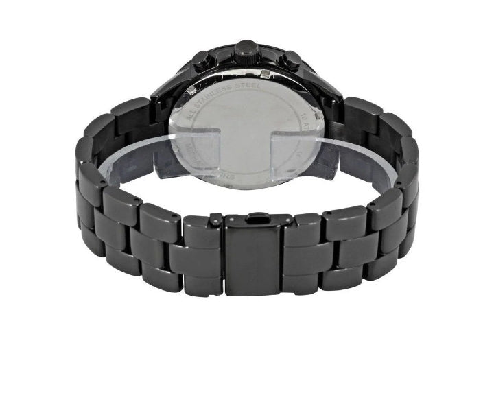 Montre chronographe Michael Kors Brecken avec cadran noir et bracelet en acier noir pour femme - MK6302