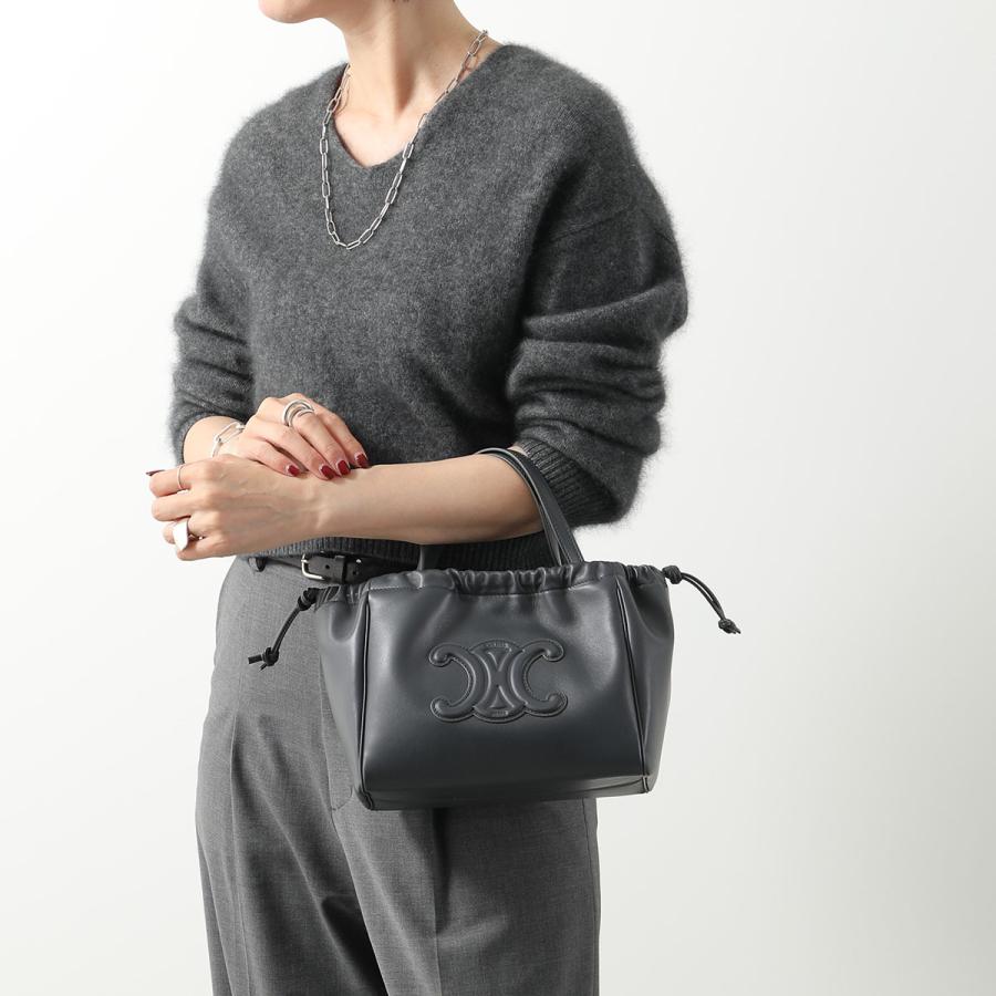 Sac à main CELINE Small Cabas- Sac porté épaule pour femme à cordon de serrage en cuir Triomphe