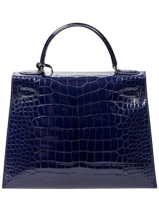 HRMS Sac à main Kelly bleu saphir