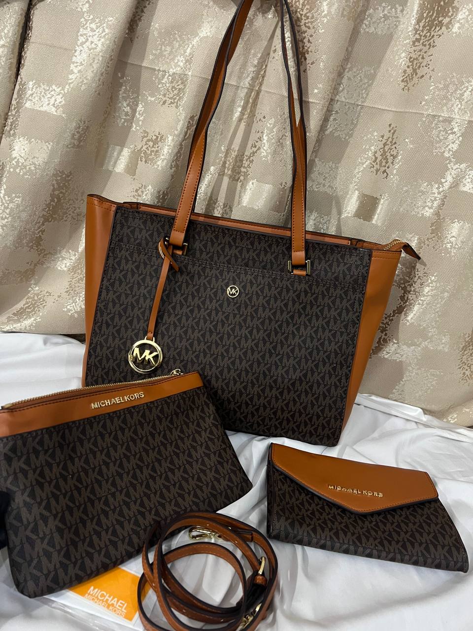 Ensemble sac cabas 3 en 1 Mich@el Kors Maisie marron - Grand