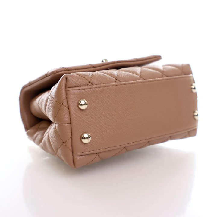 Ch@nel Sac Chanel Mini caviar marron avec poignée Coco