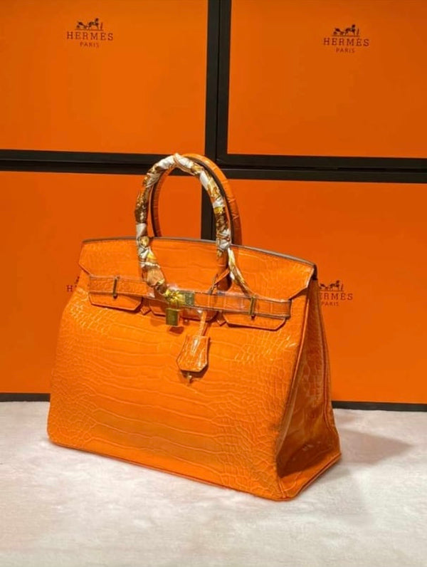 BIRKIN 35 HRMS CROCO ORANGE