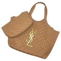 YSL iCare Quilted Tote Bag Marron