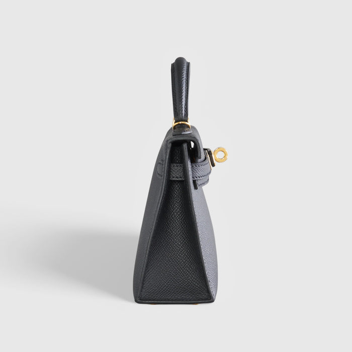 Hermès Kelly Mini Epsom Sellier Noir Or