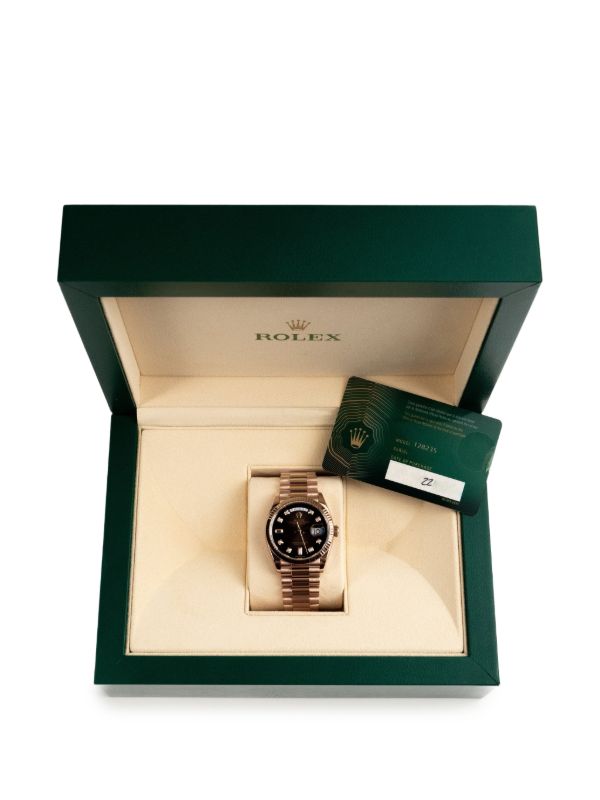 Rolex Day-Date 36 18ct Everose Gold Brown Ombré Diamond Dial 128235