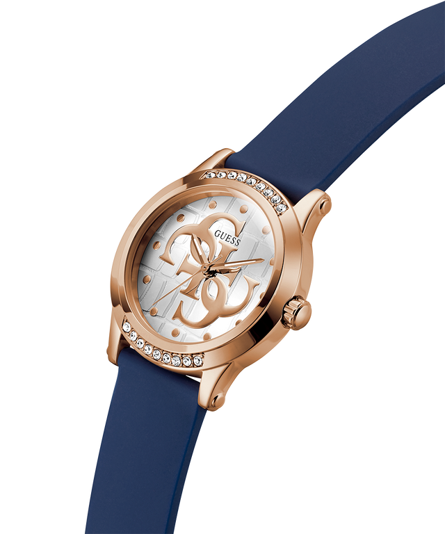 Montre analogique GUESS pour femme, bleu, or rose 36 mm