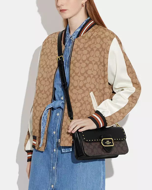 Co@ch Sac épaule Morgan Clouté En Toile Exclusive Color Block