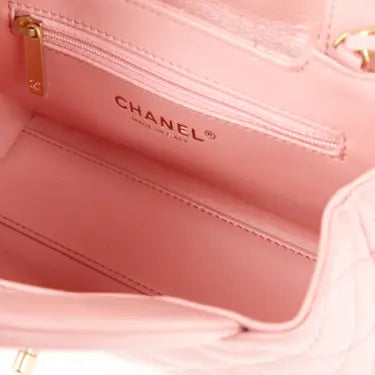 Sac Ch@nel Kelly, petit modèle, rose clair