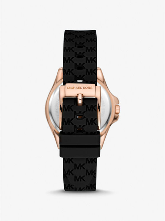 MK Outlet
Montre Pilot miniature de ton or rose en silicone à pavé et à logo
