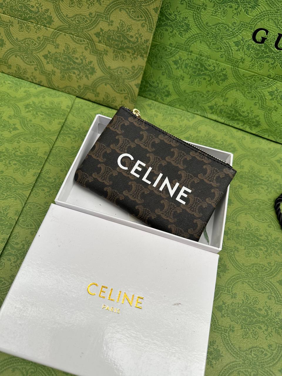 Cêlinë Pochette à pièces et cartes Triomphe Celine Noir