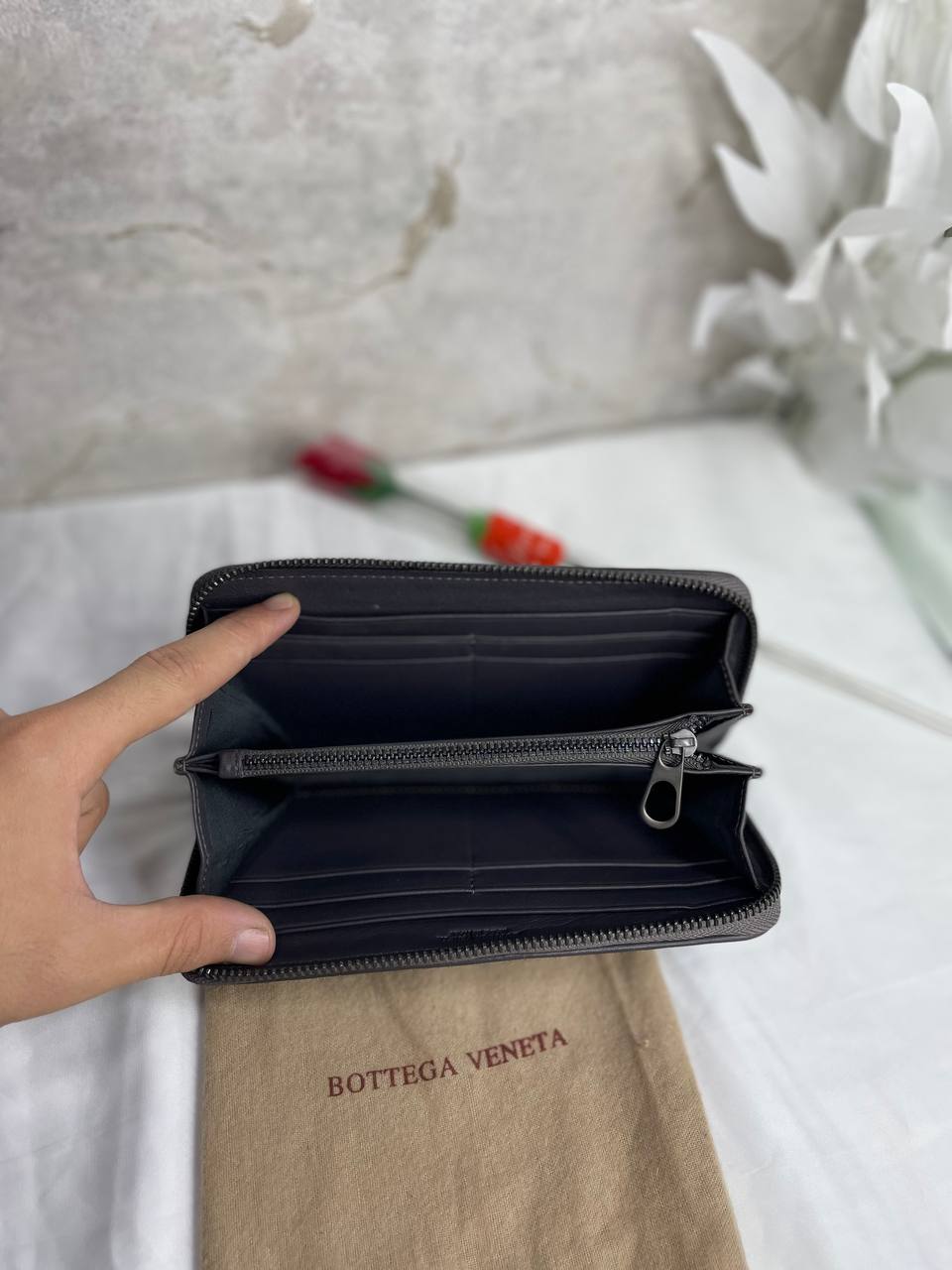 Bôttegã Vênetâ Portefeuille à fermeture zippée Intrecciato Piccolo