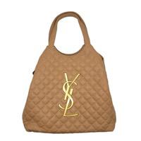 YSL iCare Quilted Tote Bag Marron