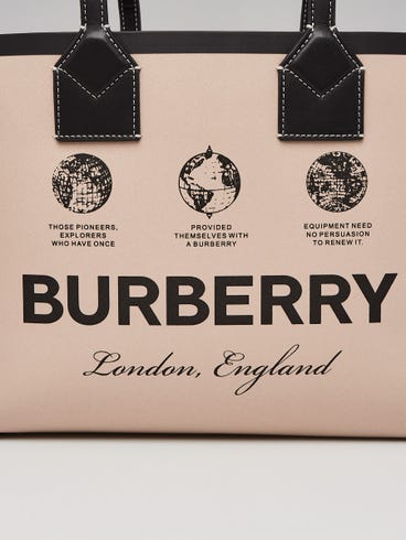 Burberry Sac cabas Heritage moyen en toile beige
