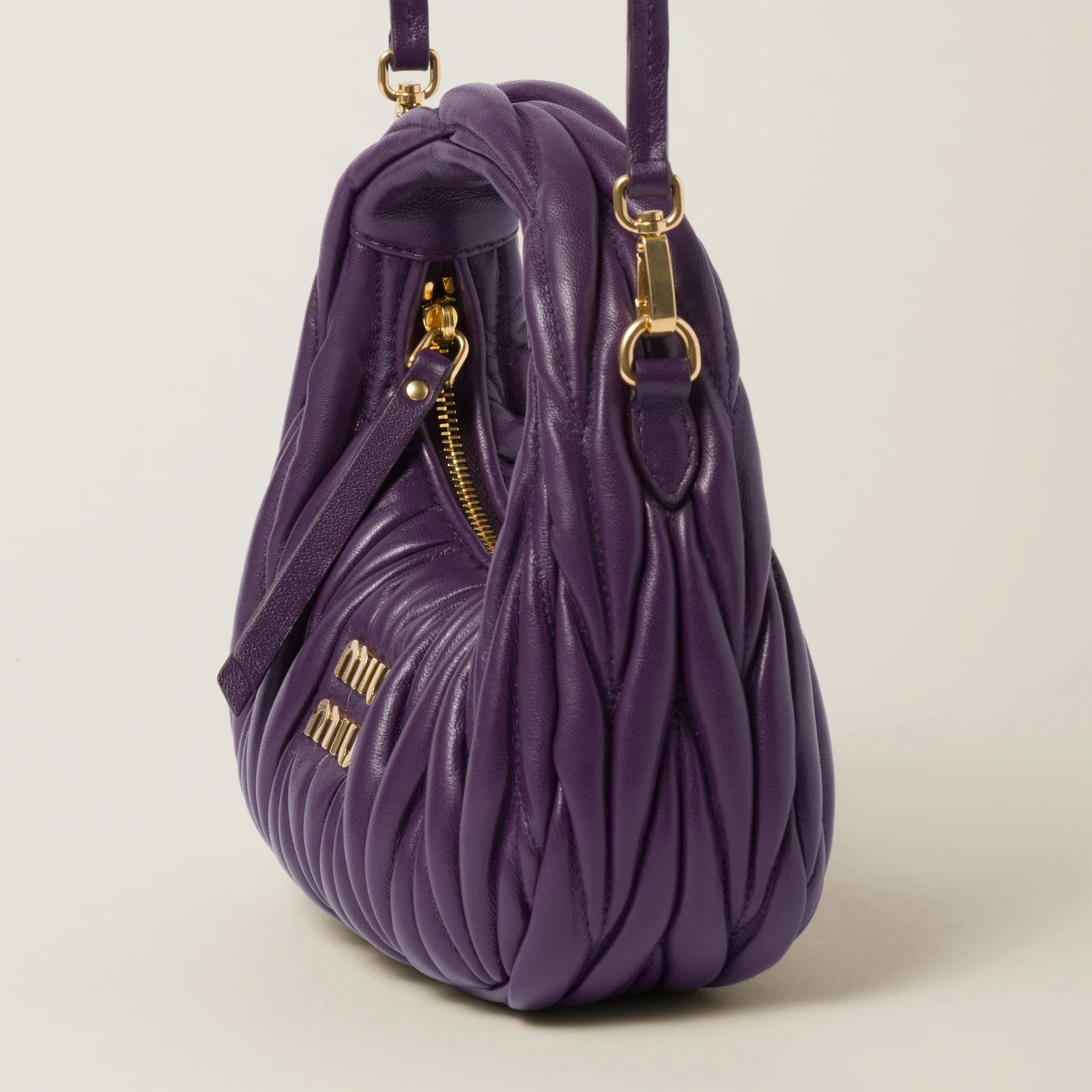 MIÛ MIÜ Sac hobo Wander nappa matelassé