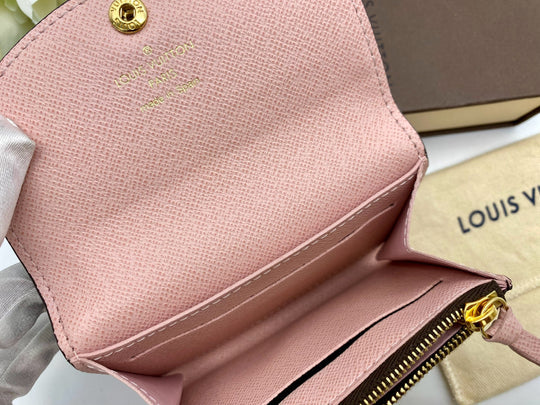 LV - Porte-monnaie Rosalie Monogram Marron/Rose Ballerine