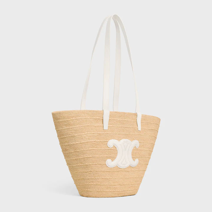 Panier Celine Classic souple taille moyenne en raphia
