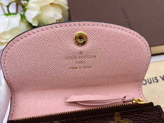 LV - Porte-monnaie Rosalie Monogram Marron/Rose Ballerine
