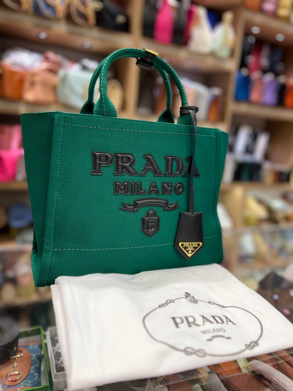 Pr@da Petit sac à main en toile de coton
