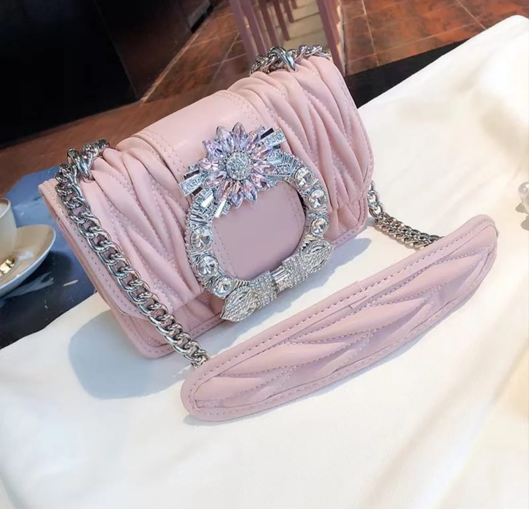 Petits sacs croisés véritable avec perles en forme de cercle pour femmes