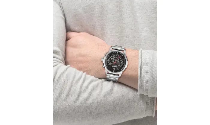 Montre Hugo Boss 1514032 Solgrade en Acier Inoxydable et Cadran Noir