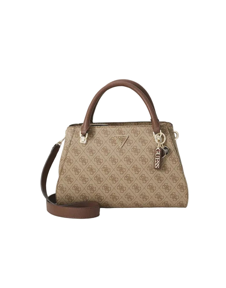 GÛESS 
NOELLE LUXURY SATCHEL - Sac à main - latte logo/brown