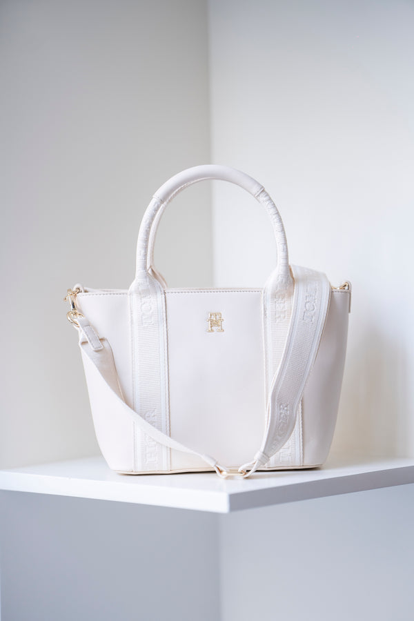 Tômmÿ Hilfiger Sac fourre-tout à bandoulière avec bande logo - Blanc