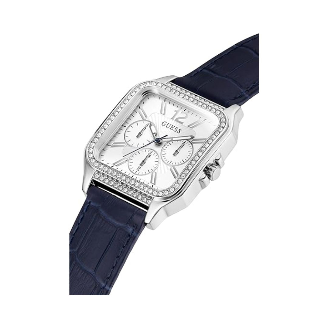 GÛESS – Montre Gûess Silver Tone Femmes – Bleu marine