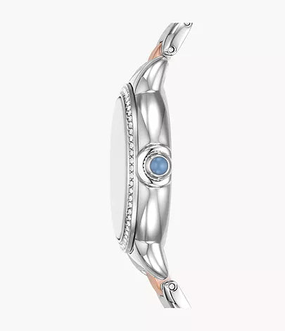 Montre Emporio Armani à trois aiguilles, en acier inoxydable, bicolore