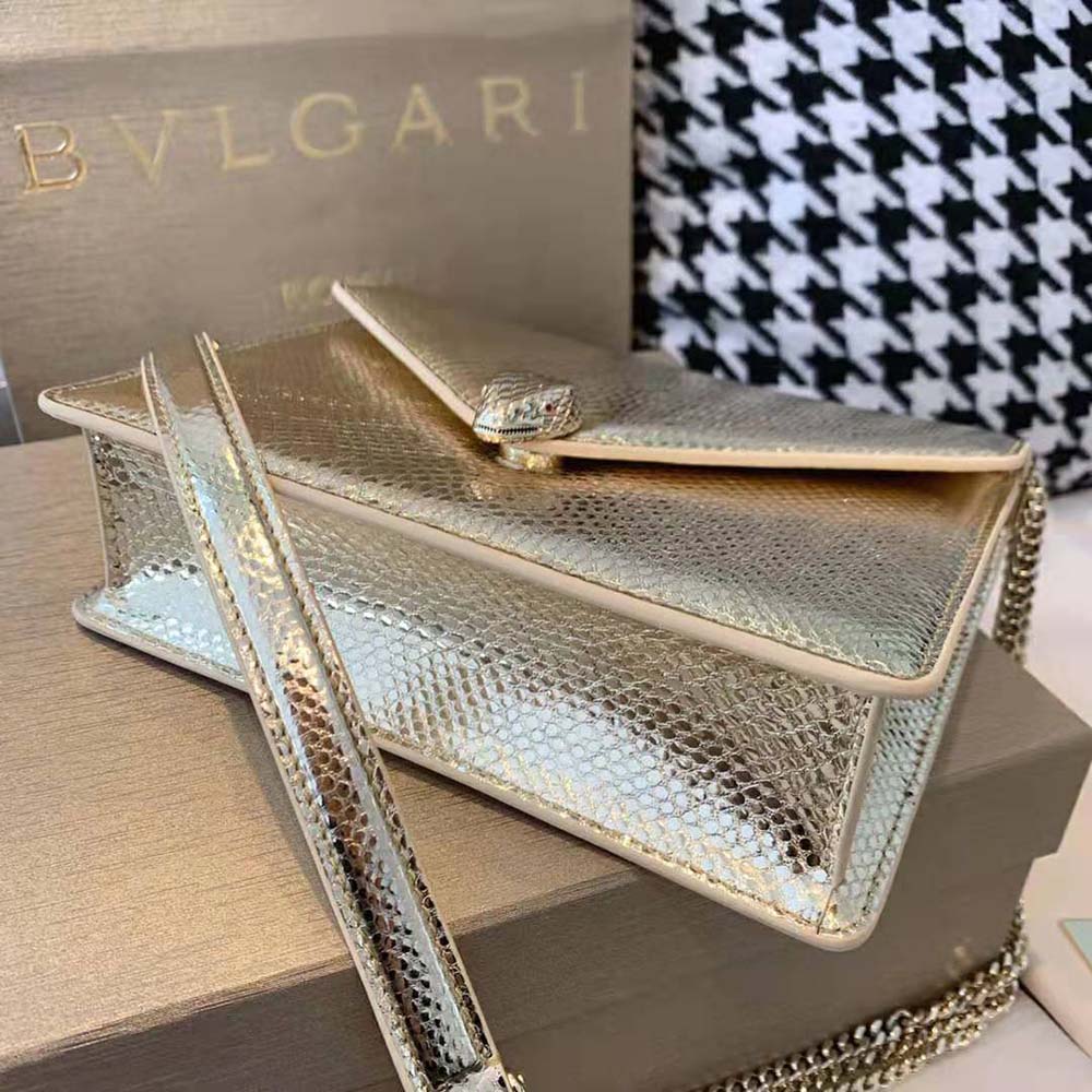 Bvlg@ri Sac bandoulière Serpenti exotique