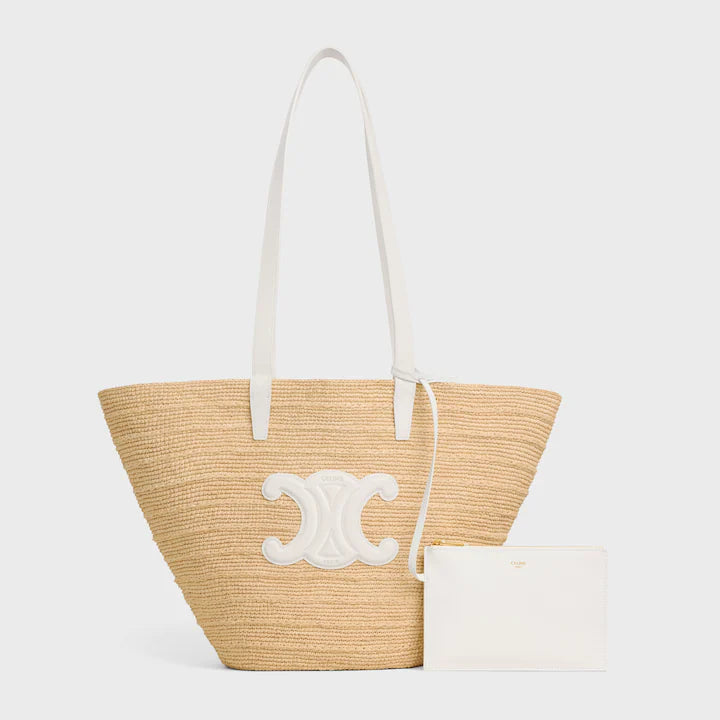 Panier Celine Classic souple taille moyenne en raphia