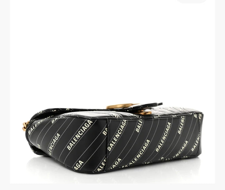 Gucci X BALENCIAGA Sac bandoulière GG Marmont petit modèle en cuir de veau