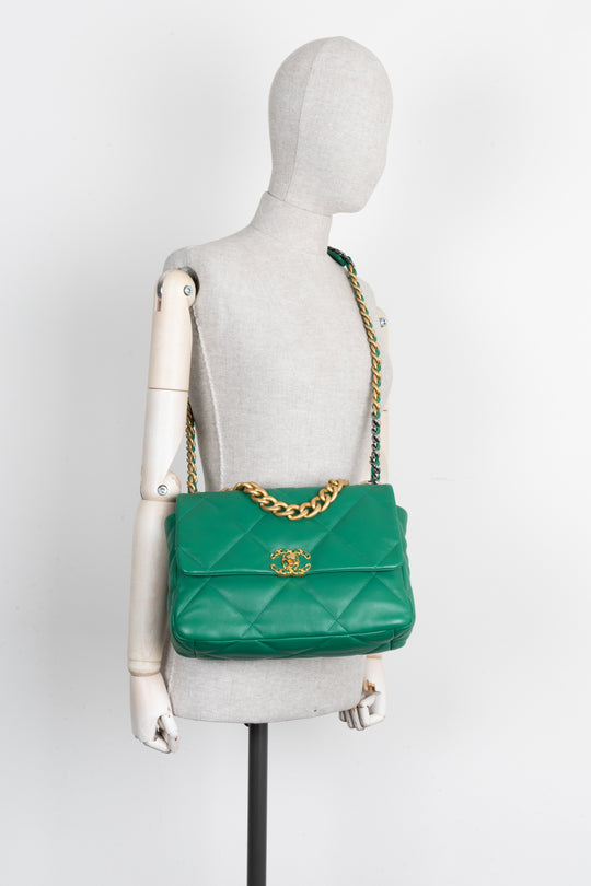 Sac CH@NEL Chanel 19 en vert