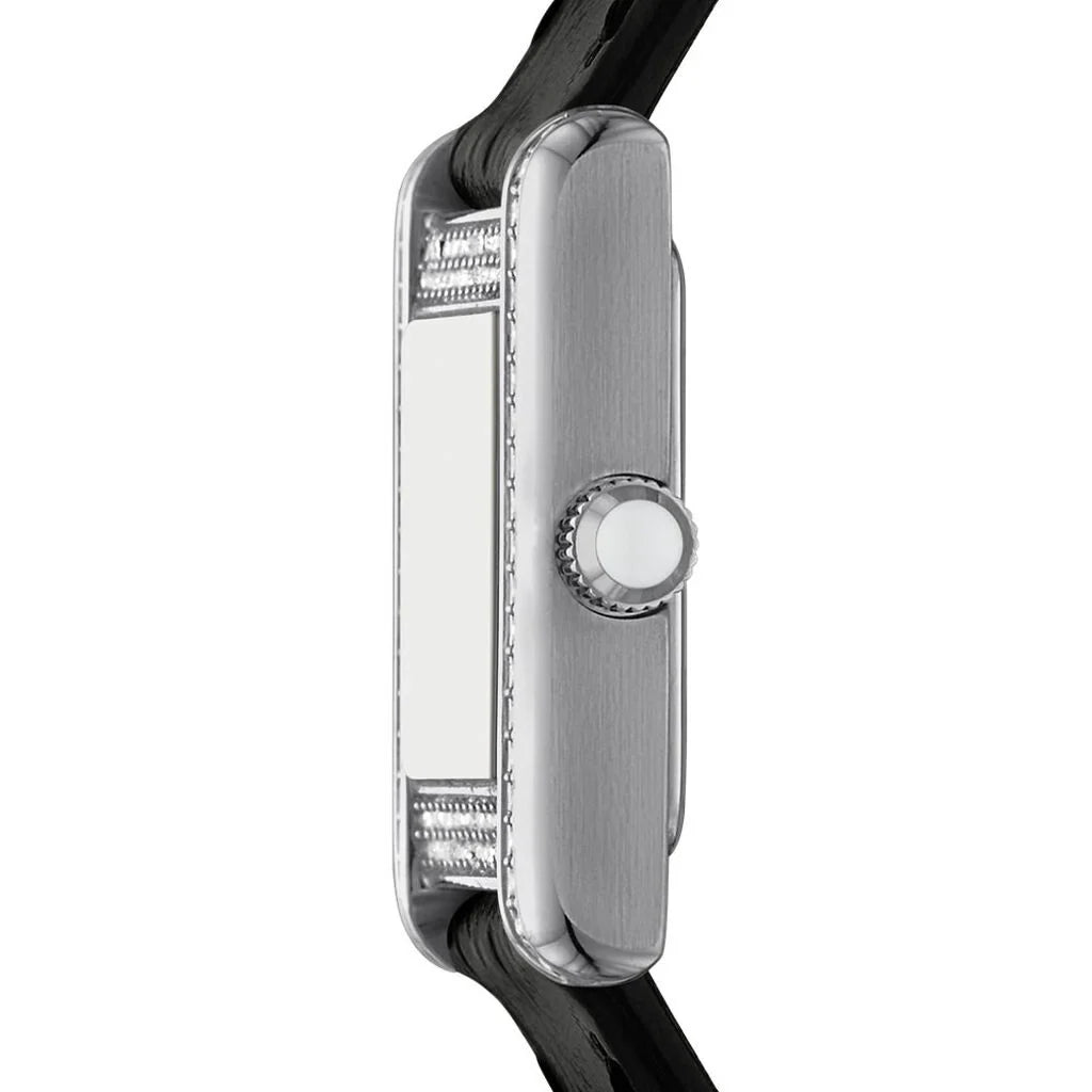 Emporio Armani Montre à deux aiguilles en cuir noir