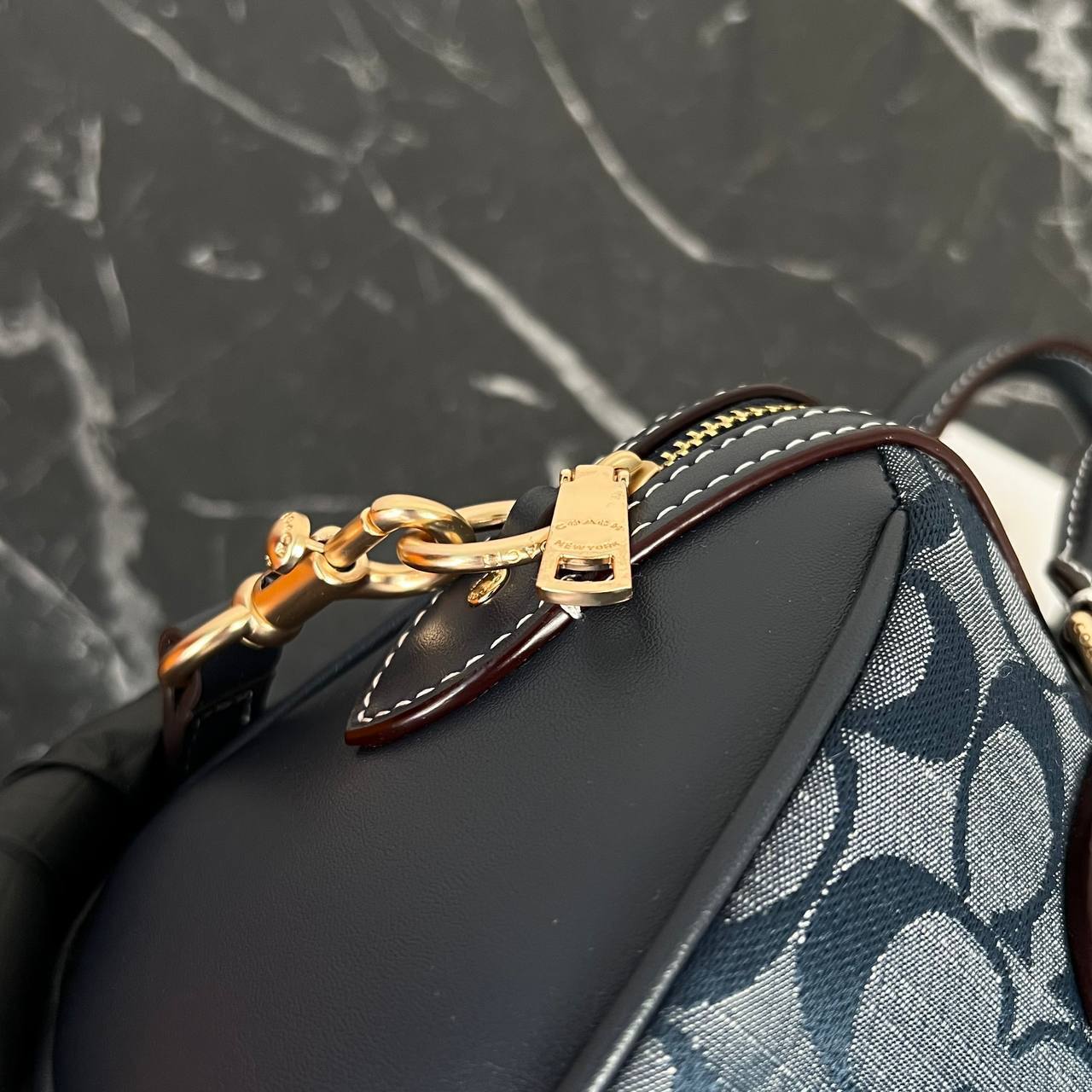 Co@ch Mini Rowan Crossbody In Signature Chambray