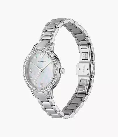Montre Empôriô Armani à trois aiguilles en acier inoxydable