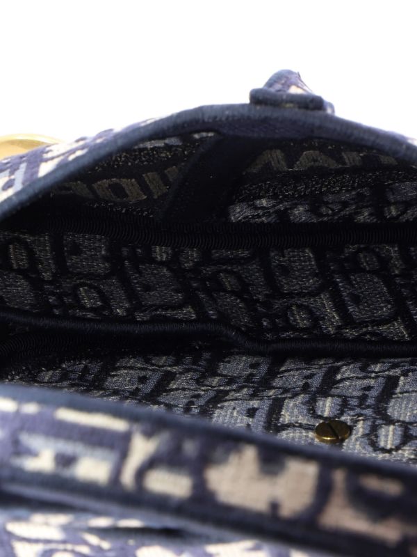 Diôr Saddle Handbag Logo Embroidered Oblique Canvas Medium shoulder bag