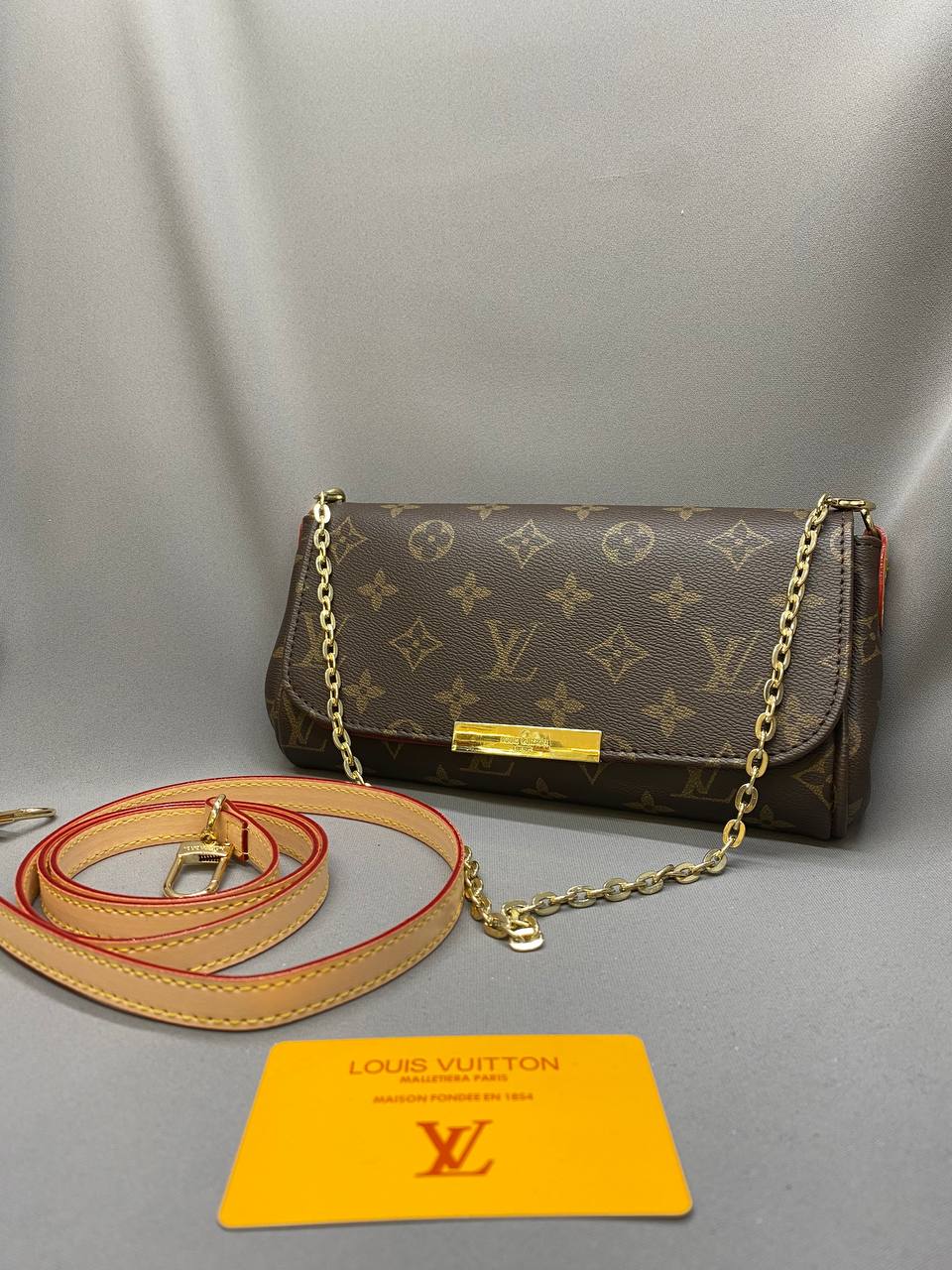 LV Favorite MM Shoulder Bag Brown