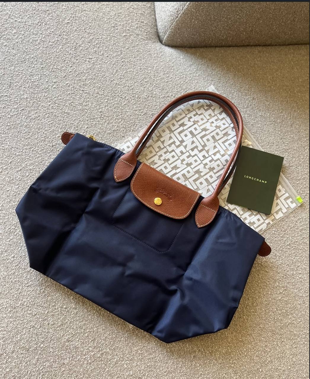 LÔNGCH@MP Le Pliage Cuir M Tote Bag