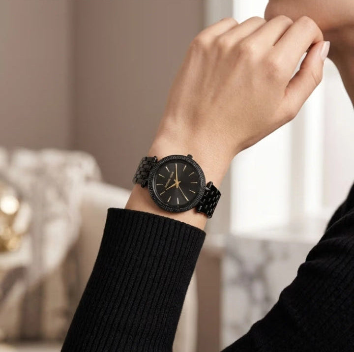 Montre Michael Kors MK3337 Darci en Acier Noir et Brillants Noirs