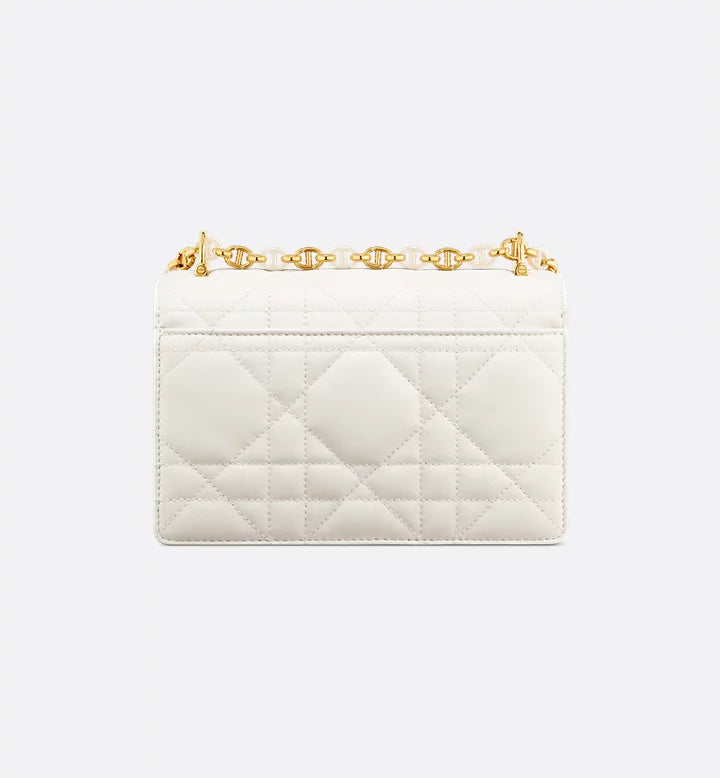 Diôr Mini sac Miss Caro d'agneau Macrocannage couleur latte