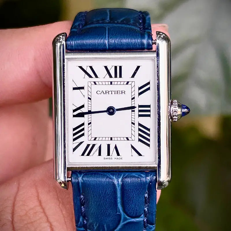 Cartier Tank Must – Silver ceinture bleue