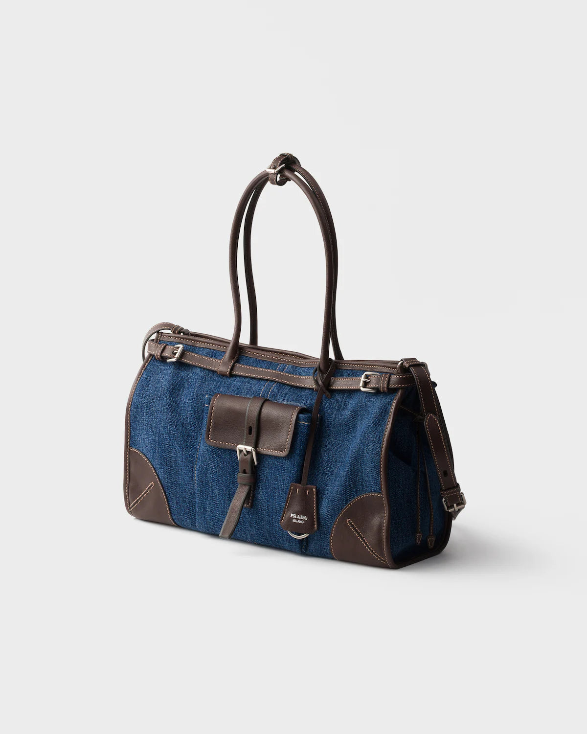 Grand sac à main Bonnie en denim et cuir