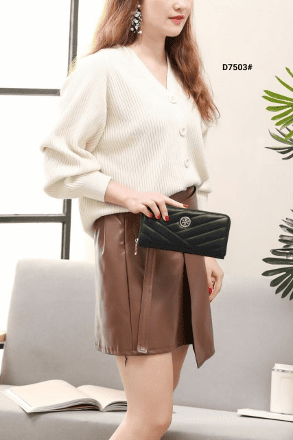 Portefeuille long à chevrons Kira de Torÿ Bûrch Dompet