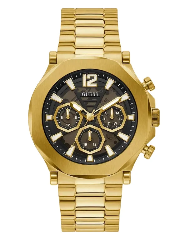 GUESS Mens Gold Tone Multi-function Watch,GW0539G2