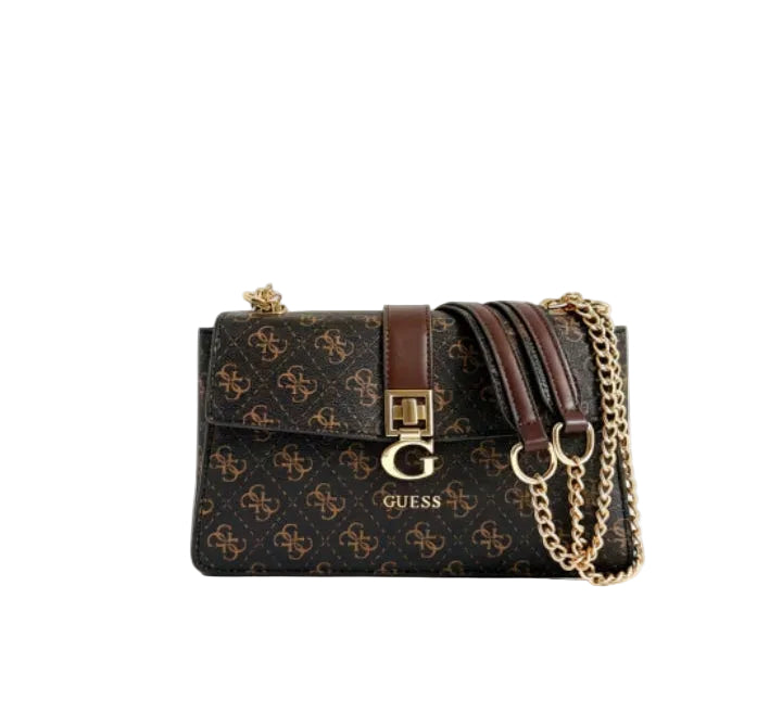 Sac Guess marron avec chaîne dorée