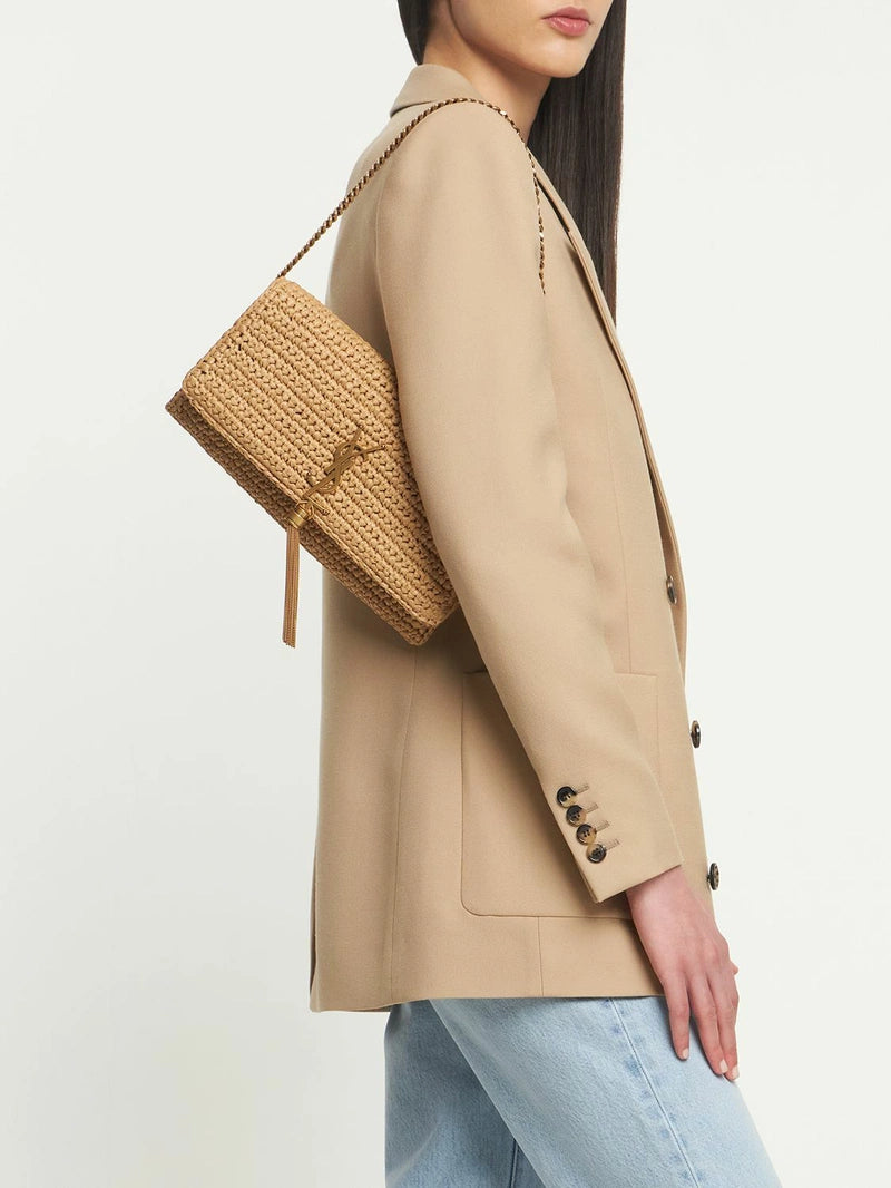 S@INT LAURENT - Kate 99 Raffia Bag W/ Tassel