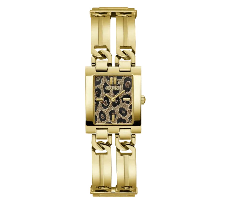 Montre MOD ID - GUESS Femme Cadran Léopard et Bracelet Acier Doré - GW0807L2